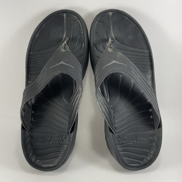 Hoka One One Ora Recovery Flip Flops Mens Size 13 Black Comfort Sandals Shoes - Picture 6 of 9
